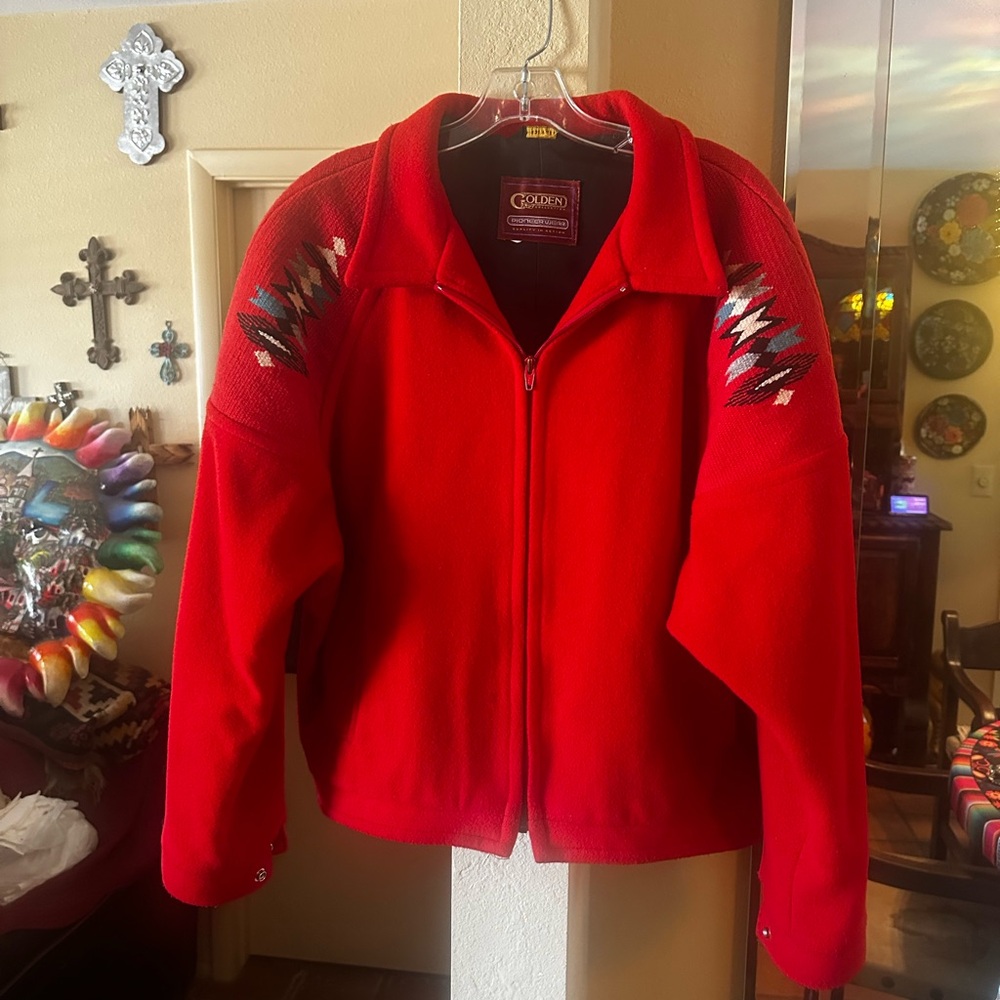 Colorful Chimayo & Wool Vintage Golden Collection Jacket